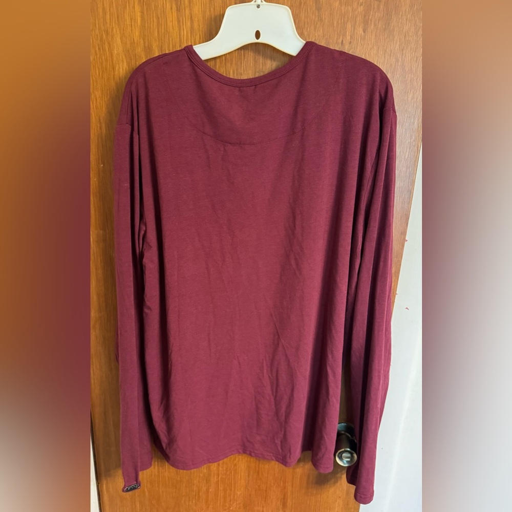 NWT men’s long sleeve polo size XL from Two Blind Brothers, color is burgundy - Picture 2 of 13
